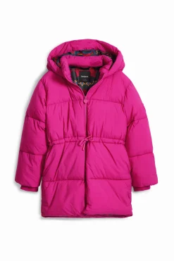 Abrigo largo gran capucha bolsillos
