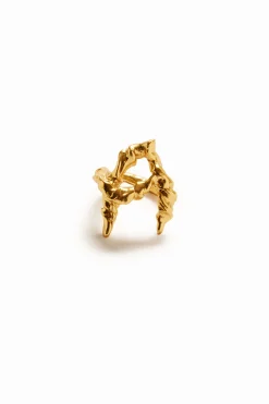 Anillo letra A baño oro Zalio