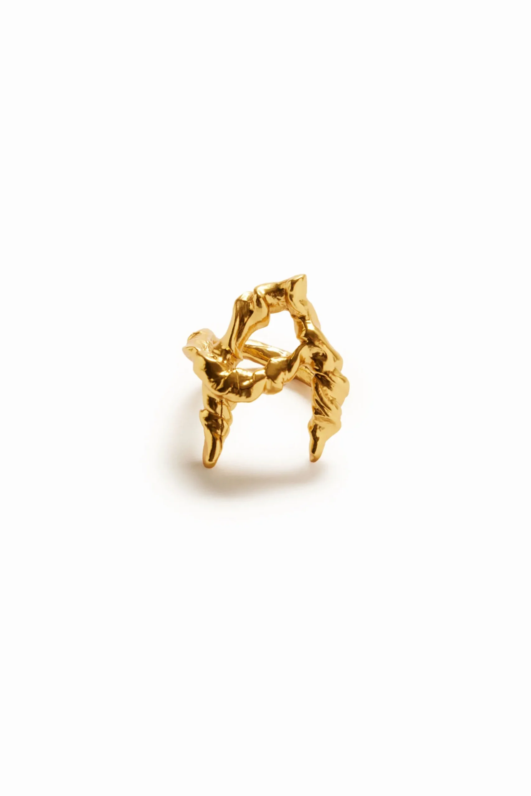Anillo letra A baño oro Zalio