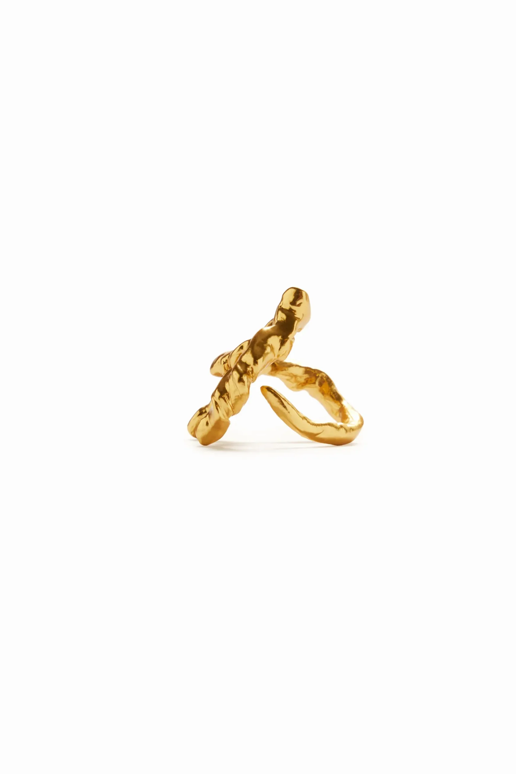 Anillo letra A baño oro Zalio