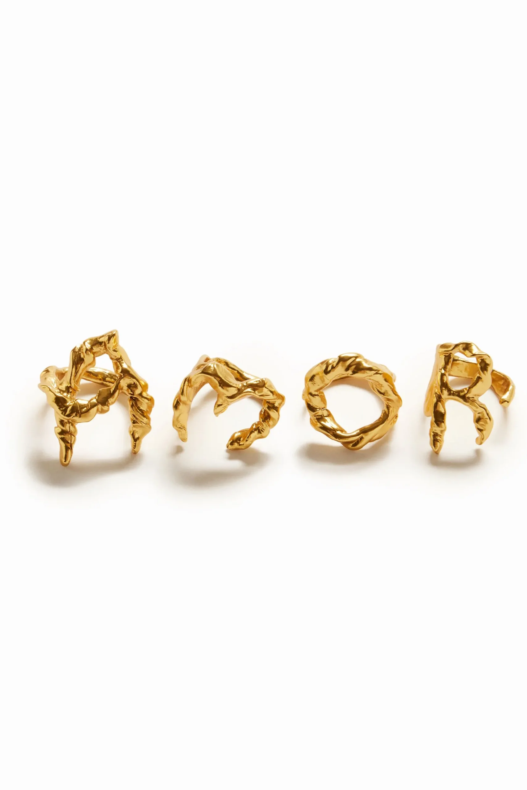 Anillo letra A baño oro Zalio