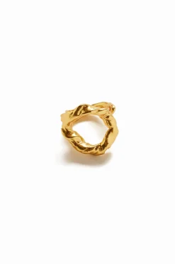 Anillo letra O baño oro Zalio