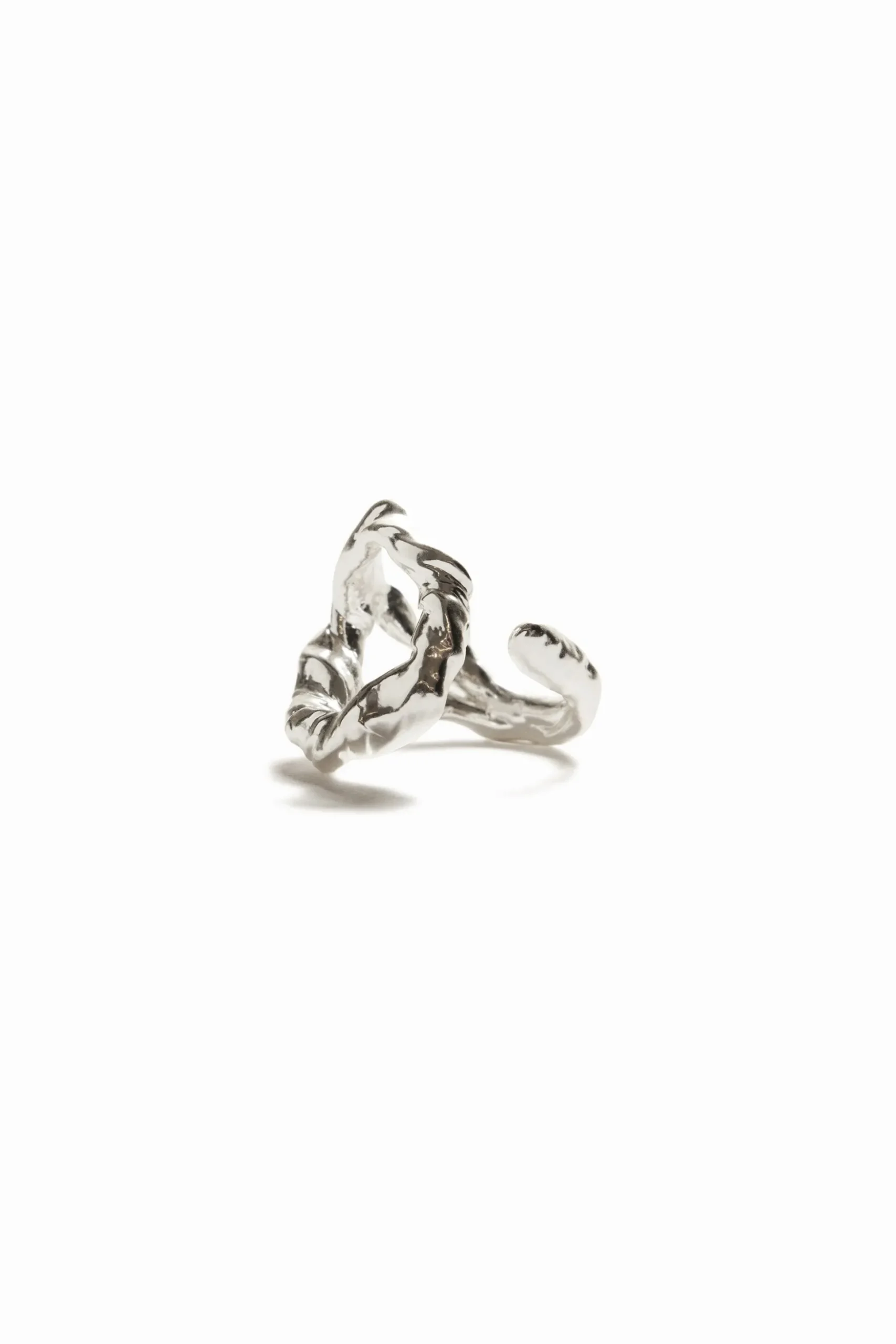 Anillo letra O baño plata Zalio