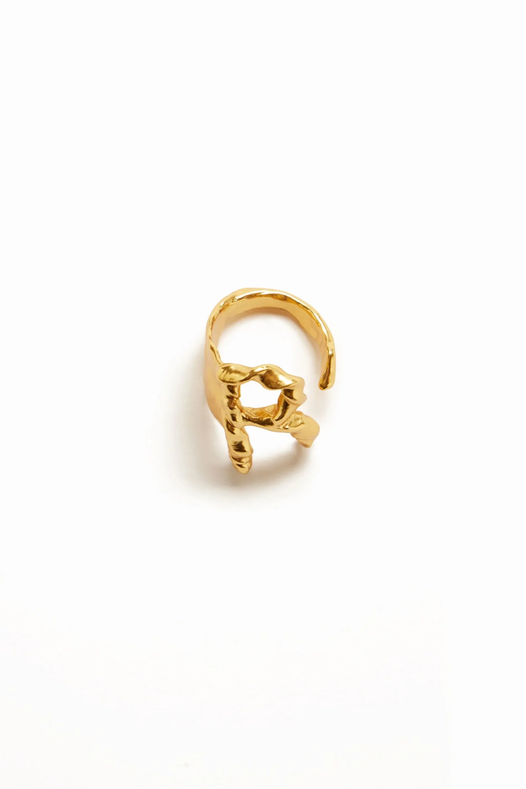 Anillo letra R baño oro Zalio