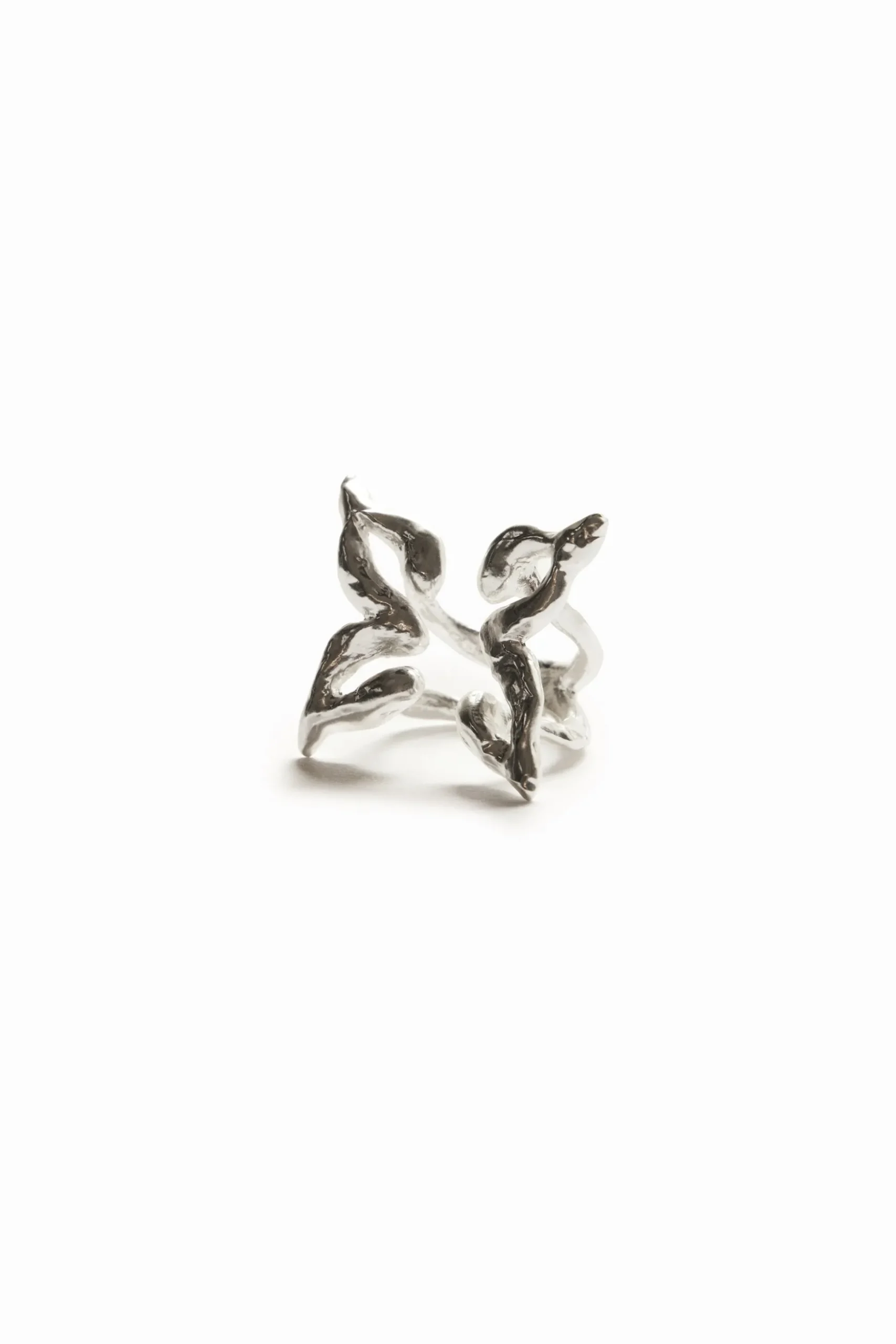 Anillo mariposa baño plata Zalio