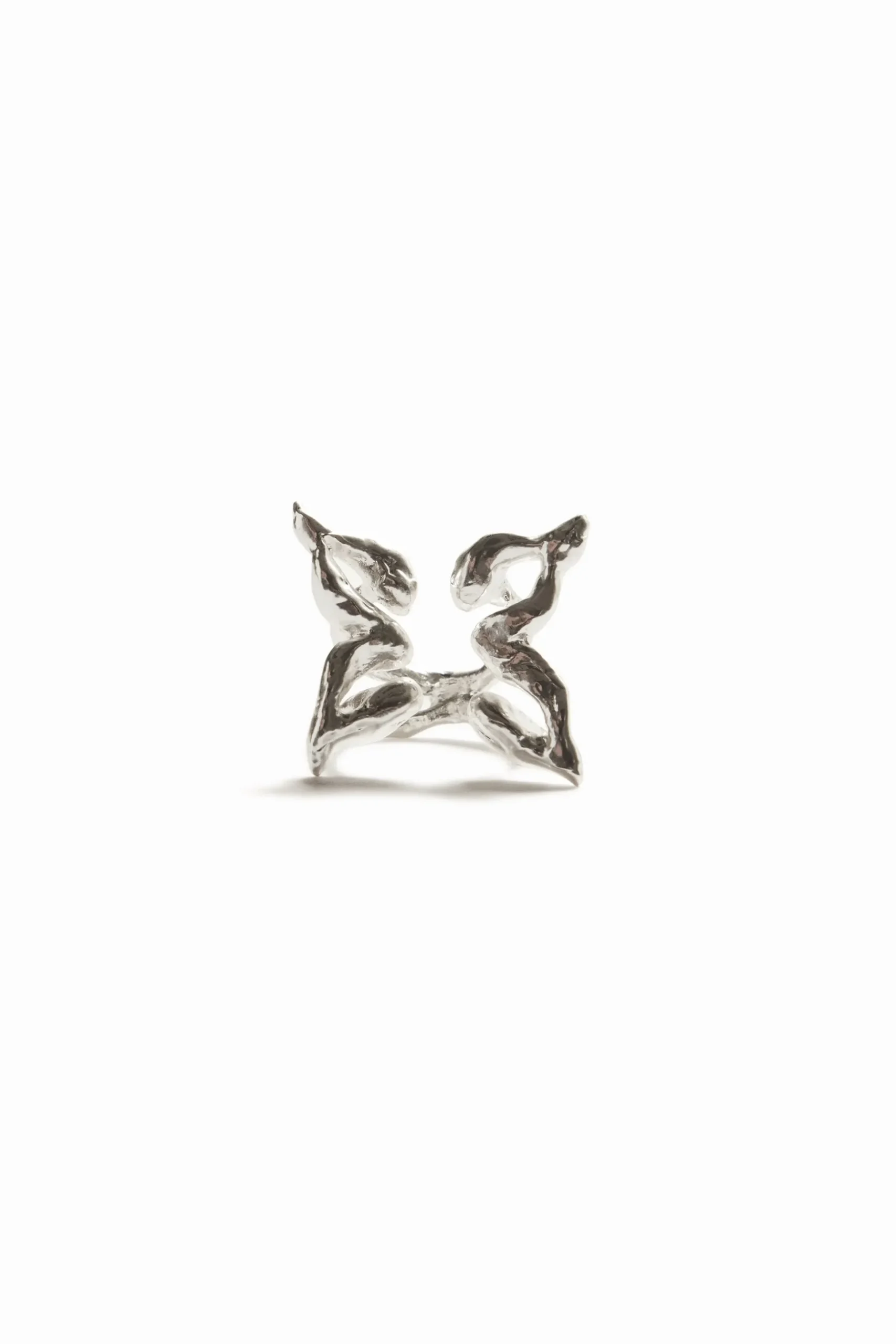 Anillo mariposa baño plata Zalio