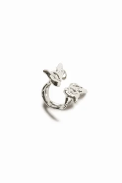 Anillo mariposa baño plata Zalio