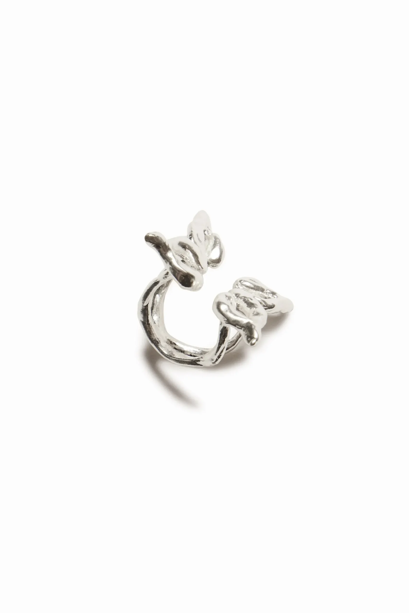 Anillo mariposa baño plata Zalio