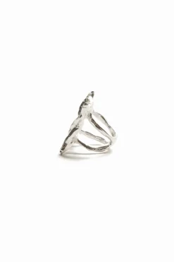 Anillo mariposa baño plata Zalio