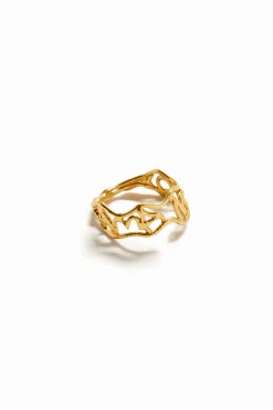 Anillo mensaje baño oro Zalio