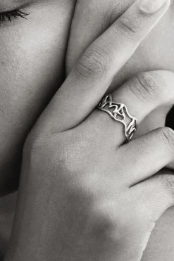 Anillo mensaje baño plata Zalio
