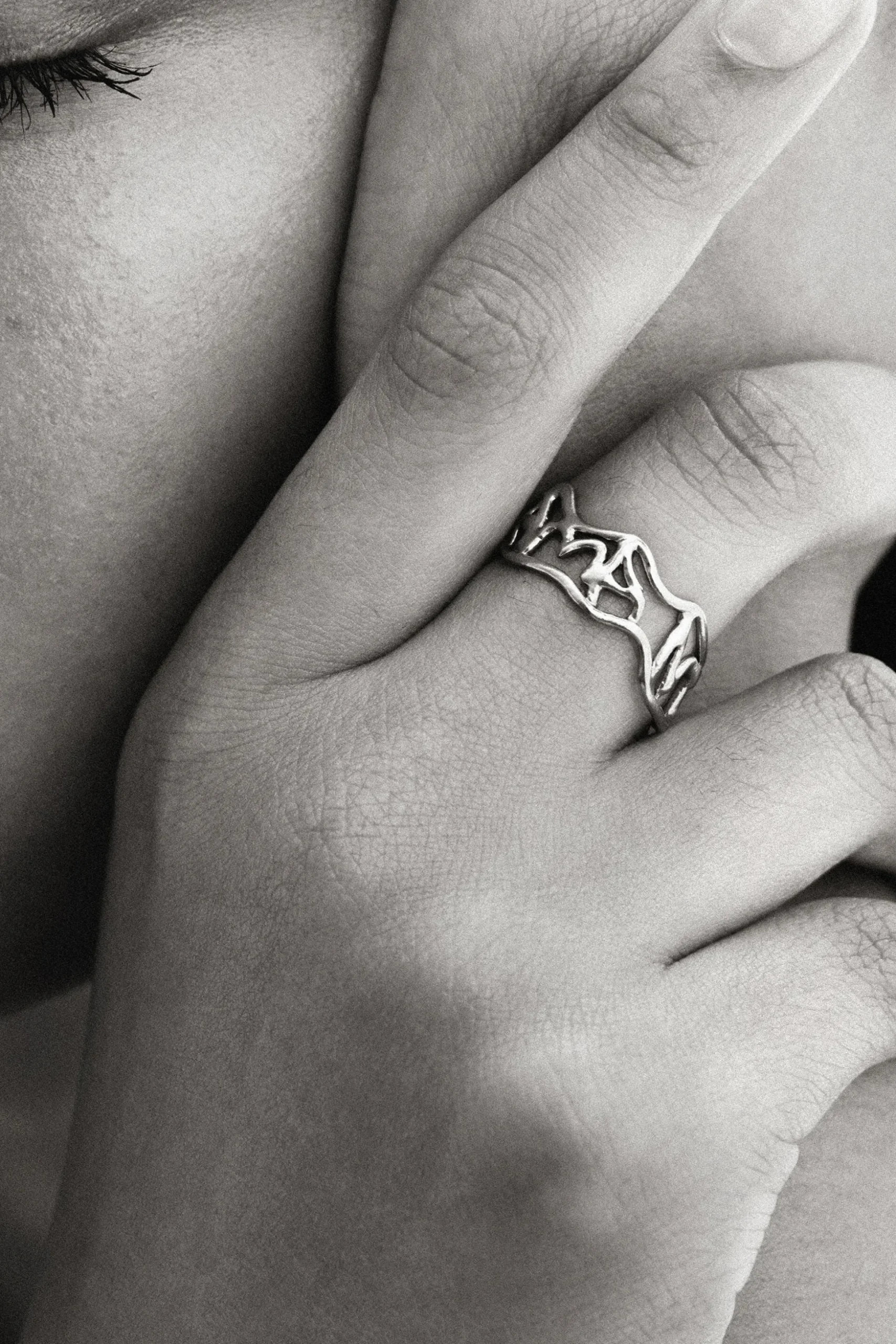 Anillo mensaje baño plata Zalio