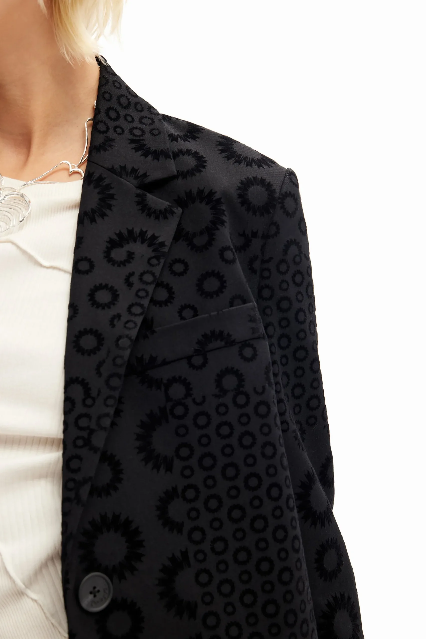 Blazer flocado geométrico