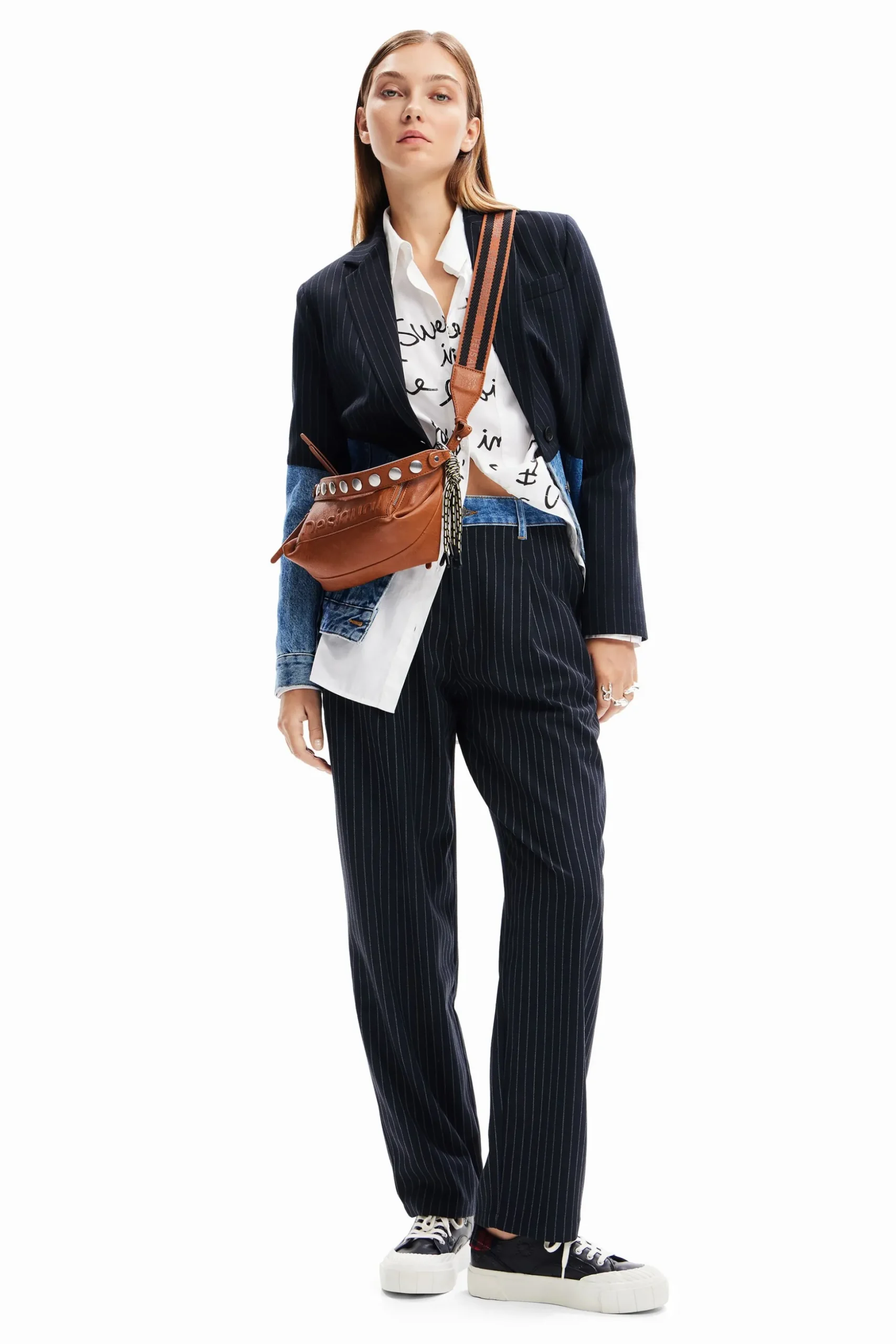 Blazer híbrida denim