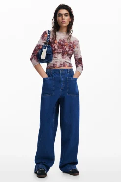 Blusa flores con textura