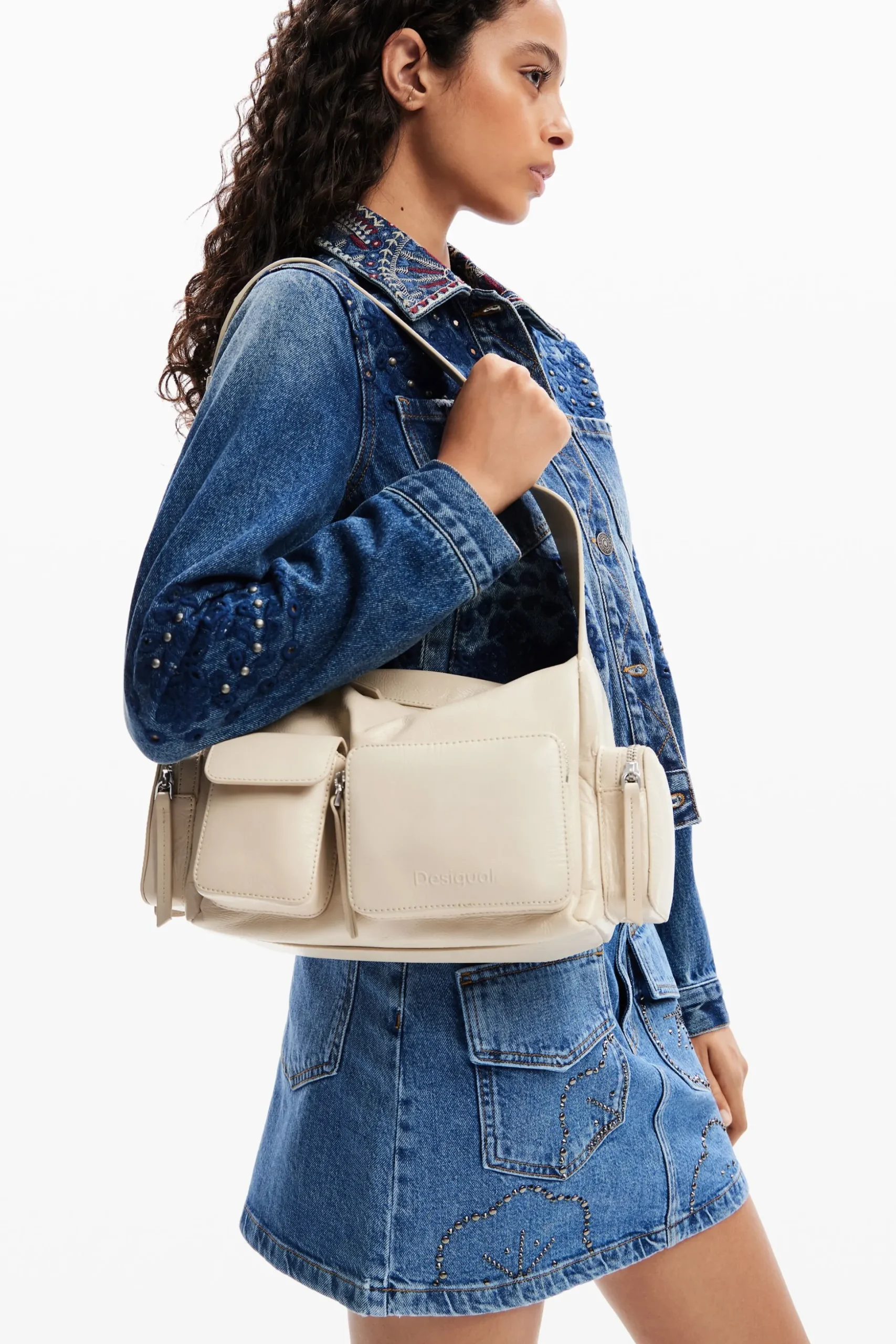 Bolso mediano piel bolsillos
