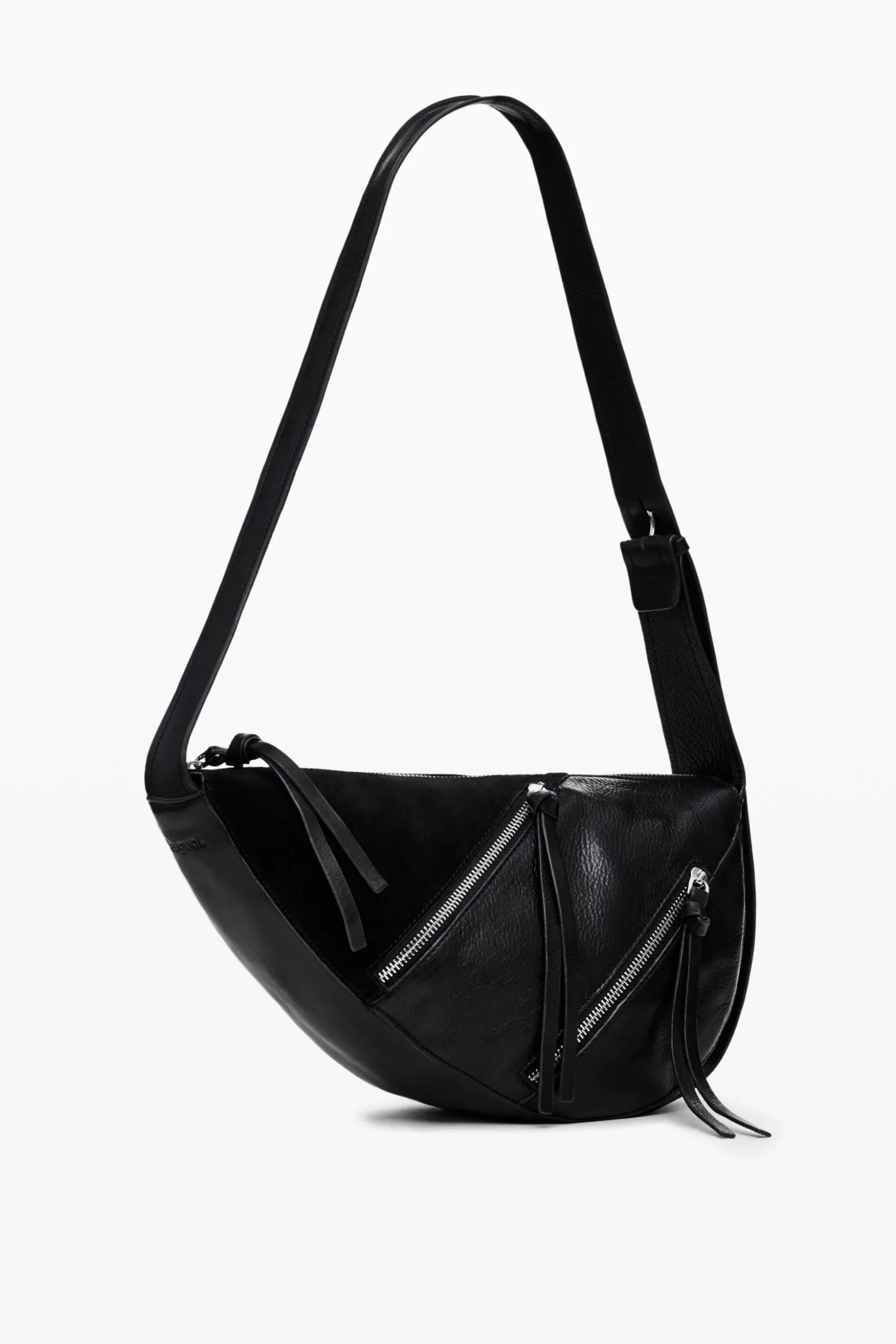 Bolso mediano piel cremalleras
