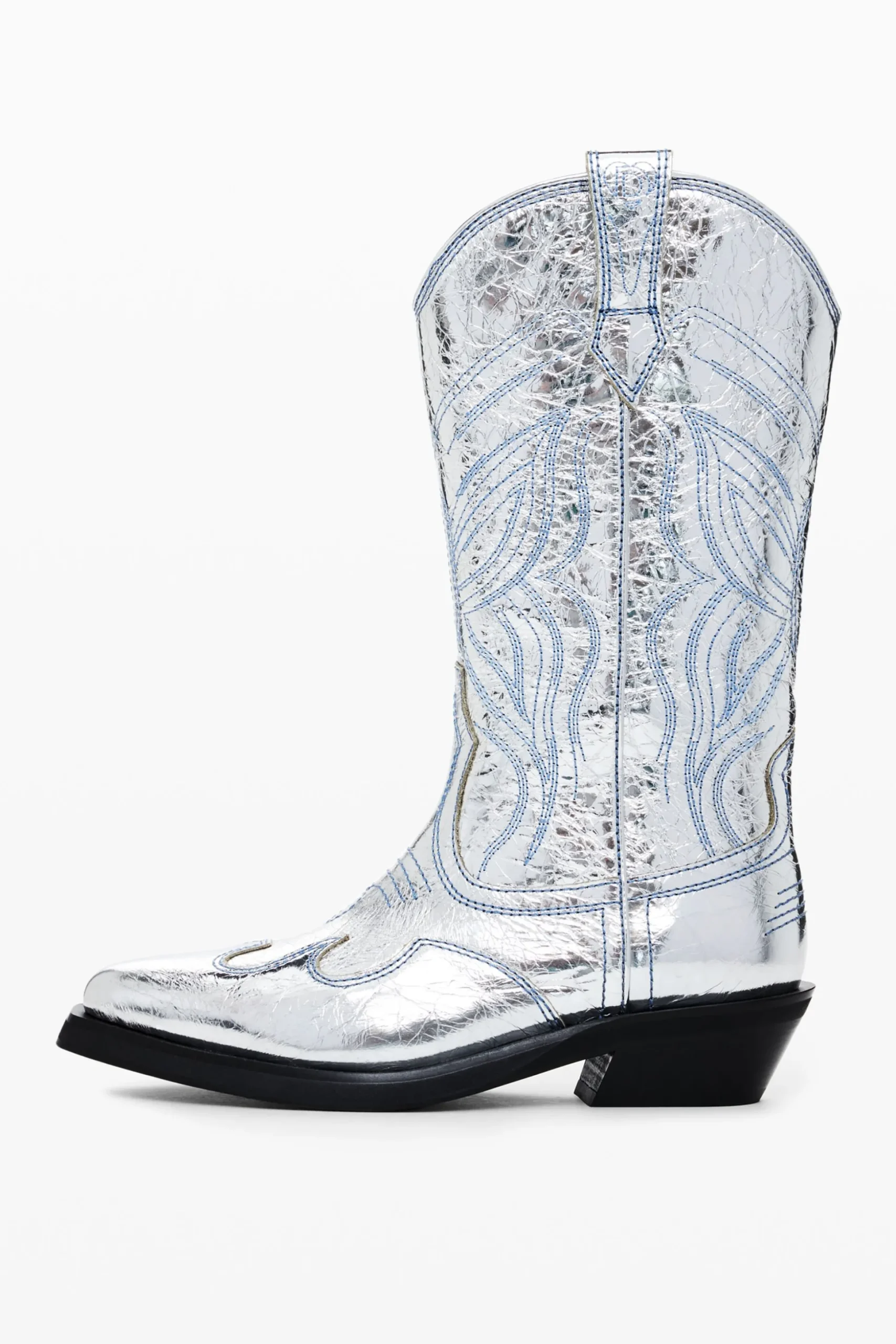 Bota cowboy metalizada