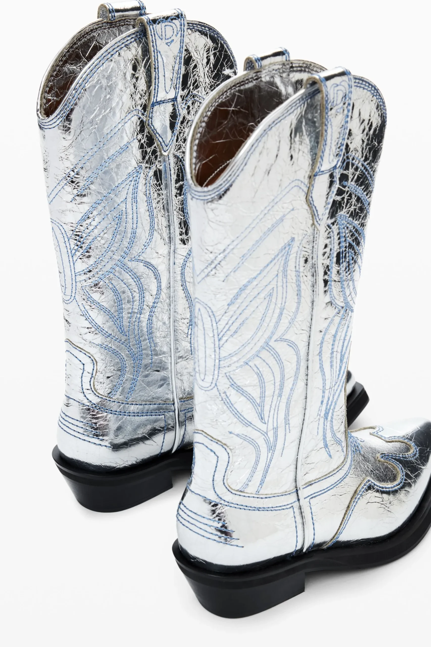 Bota cowboy metalizada