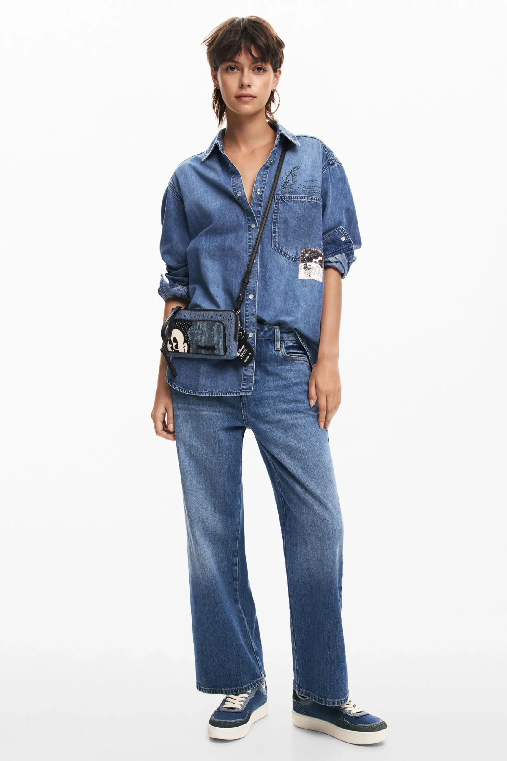 Camisa denim Mickey Mouse