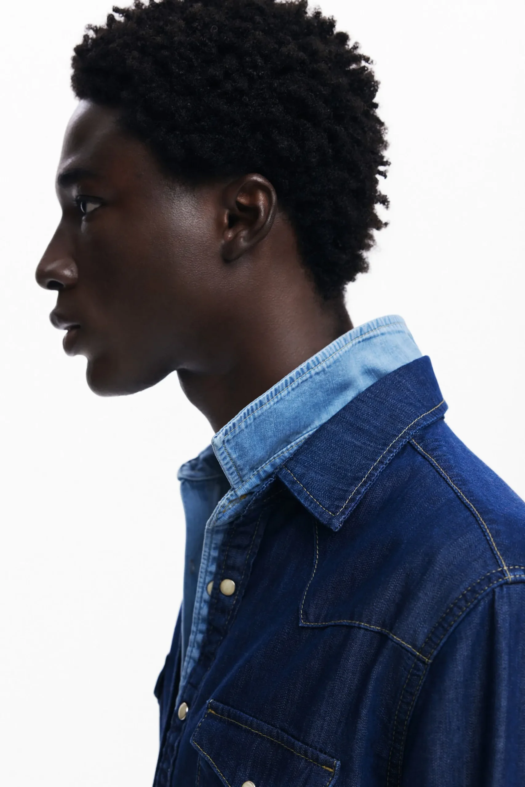 Camisa denim patchwork