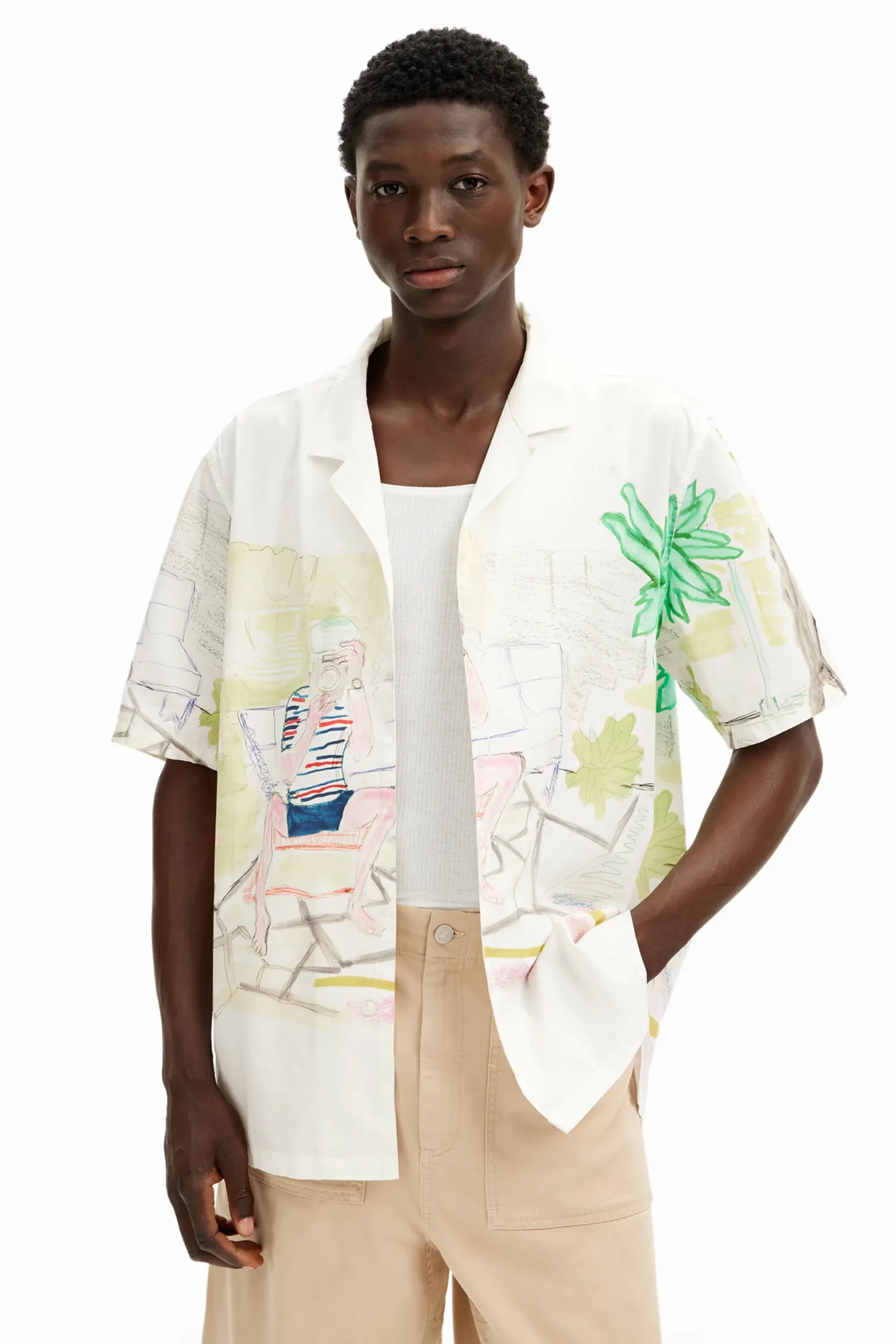 Camisa estampado acuarela