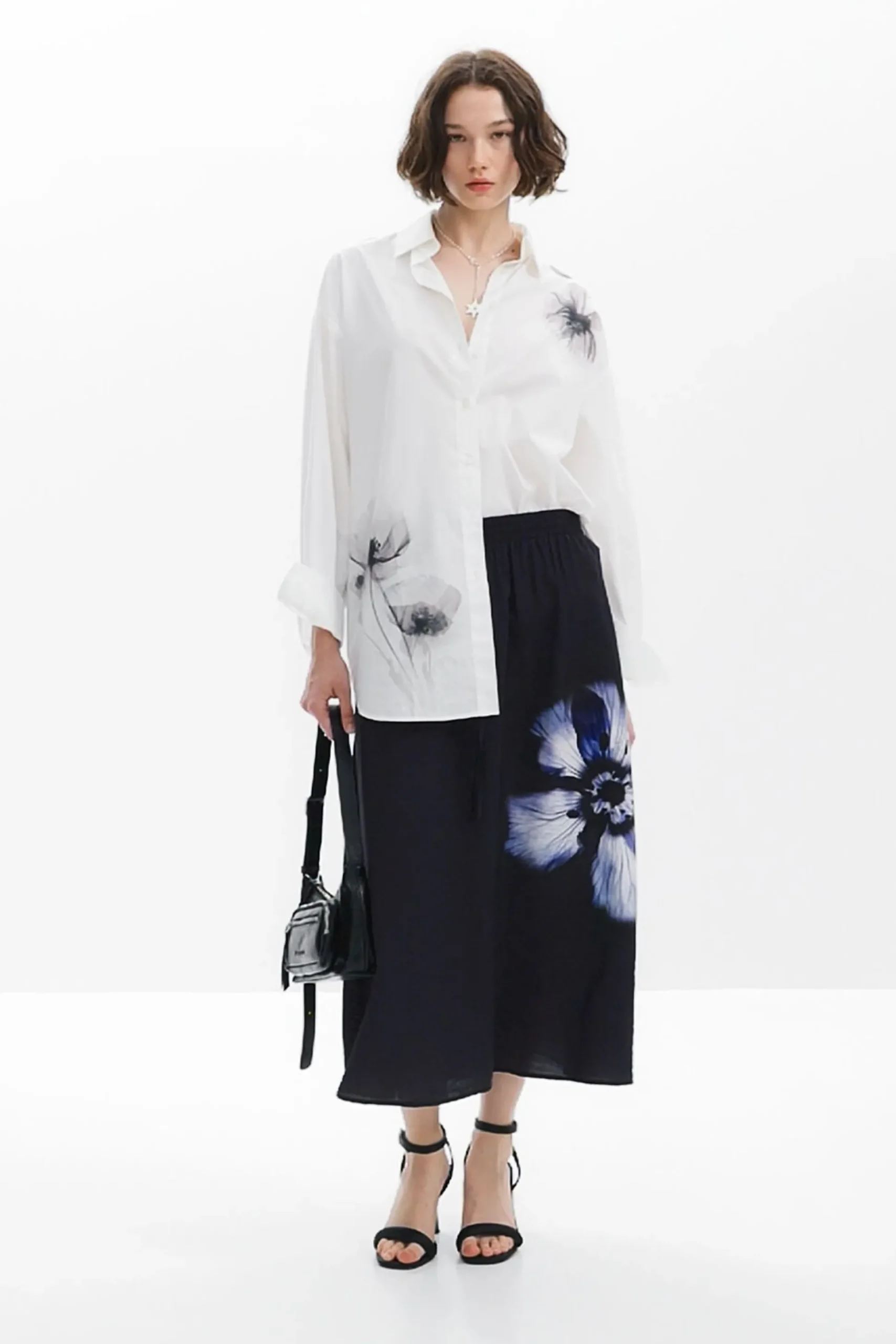 Camisa estampado amapolas