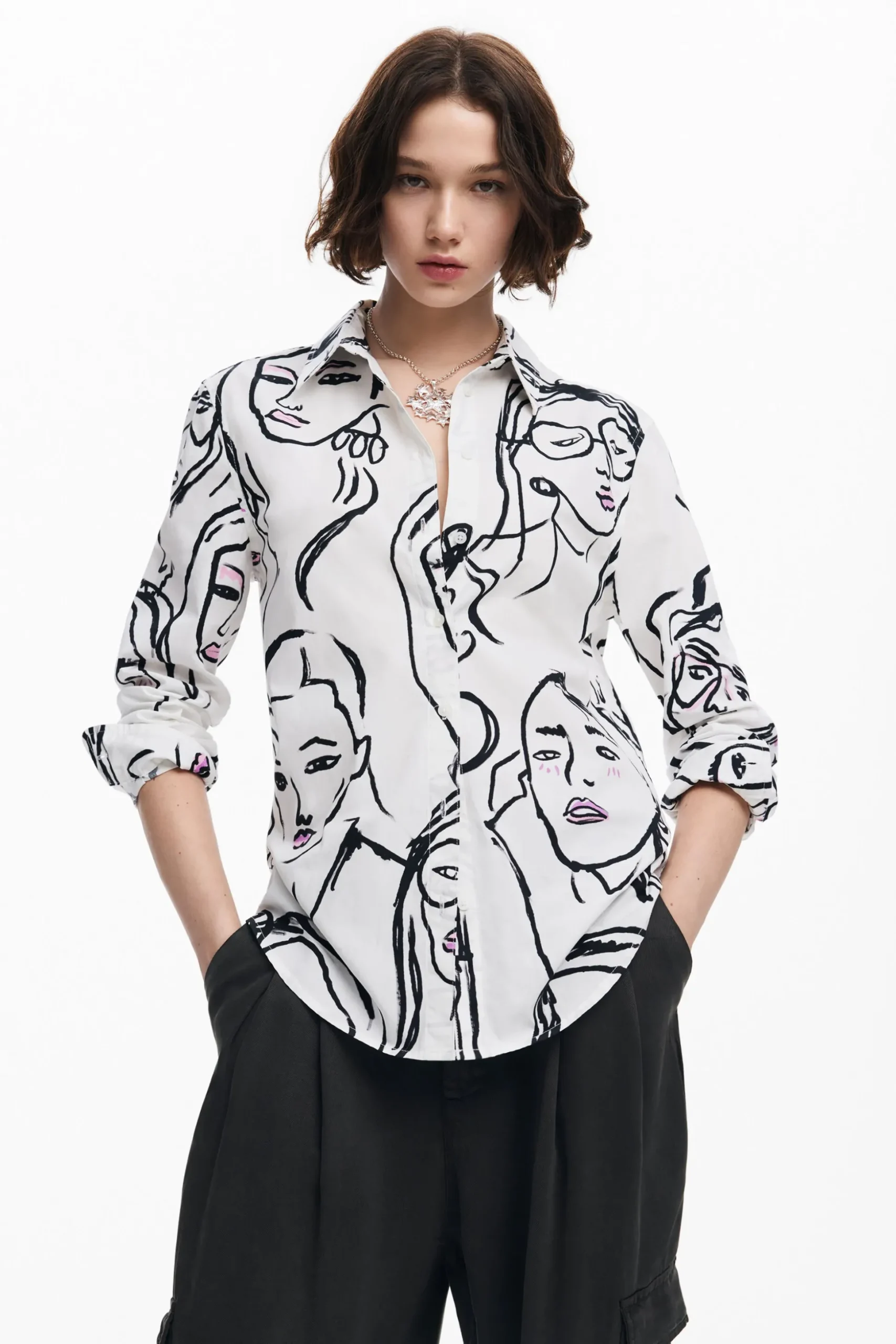 Camisa estampado caras