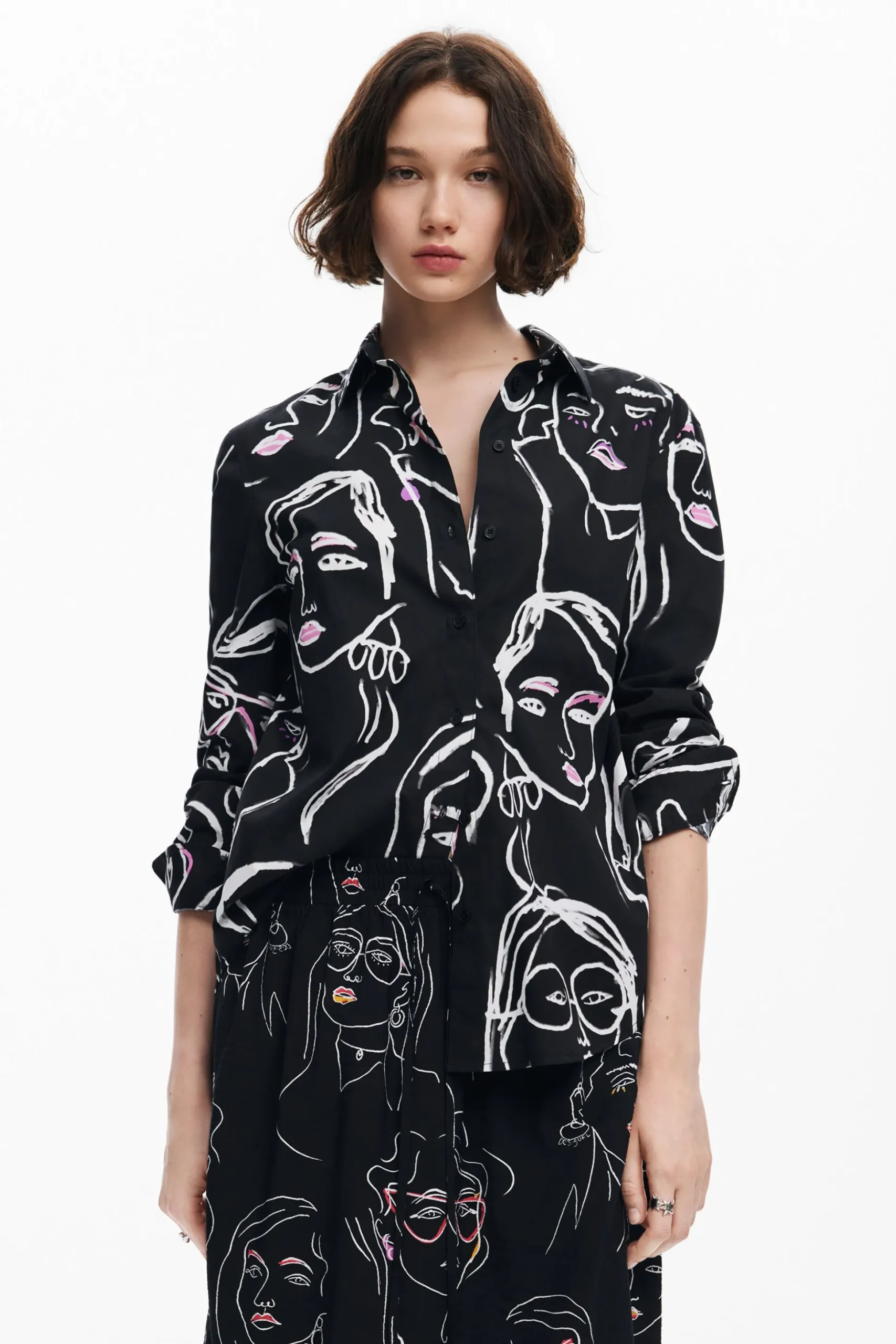 Camisa estampado caras