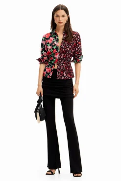 Camisa fruncida flores