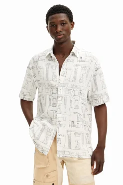 Camisa ilustraciones columnas
