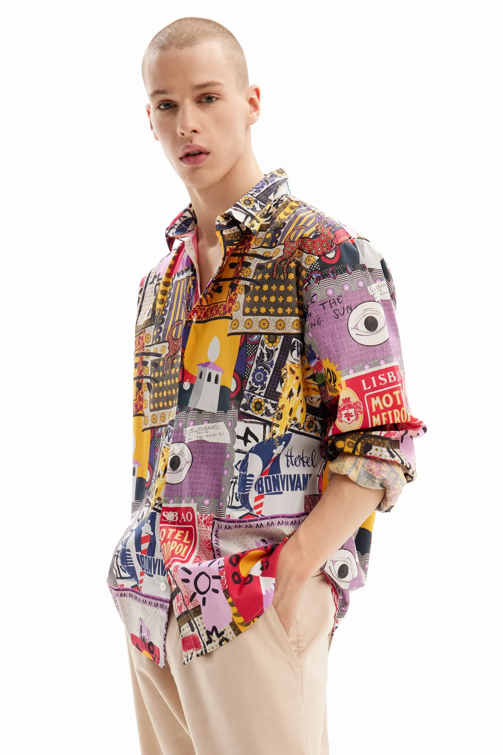 Camisa popelín patchwork