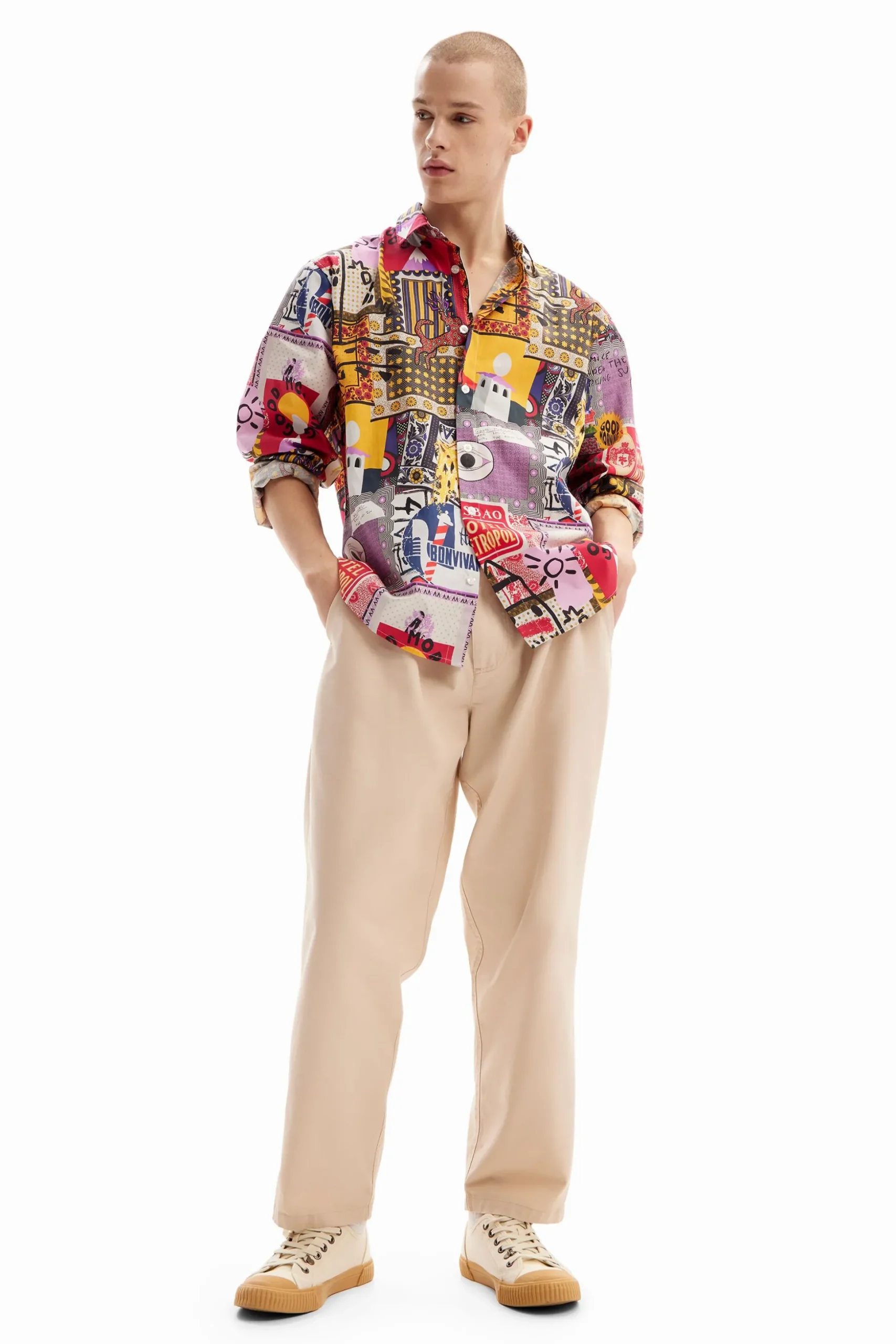 Camisa popelín patchwork