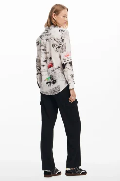 Camisa texto flores