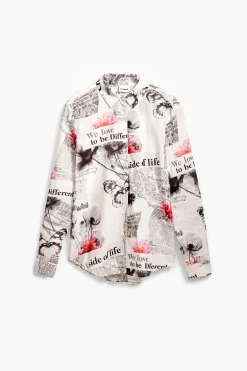 Camisa texto flores