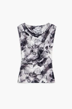 Camiseta asimétrica flores
