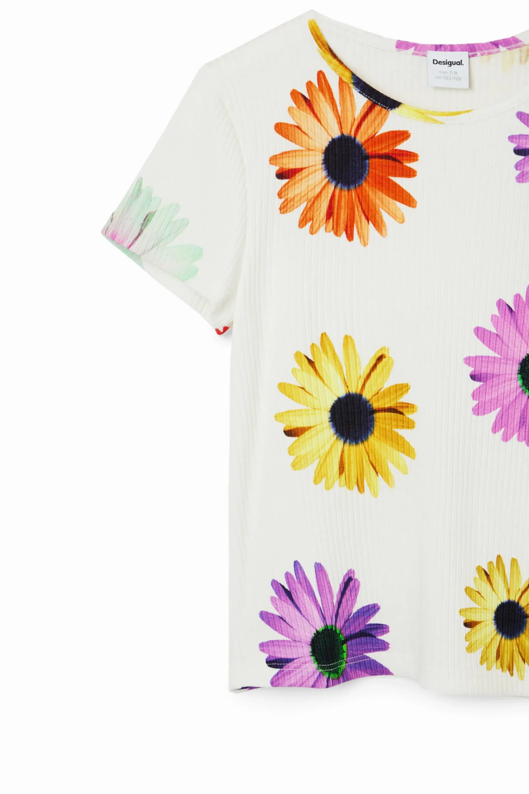 Camiseta canalé margaritas