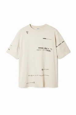 Camiseta de manga corta con diseño de lettering