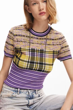 Camiseta de punto cuadros