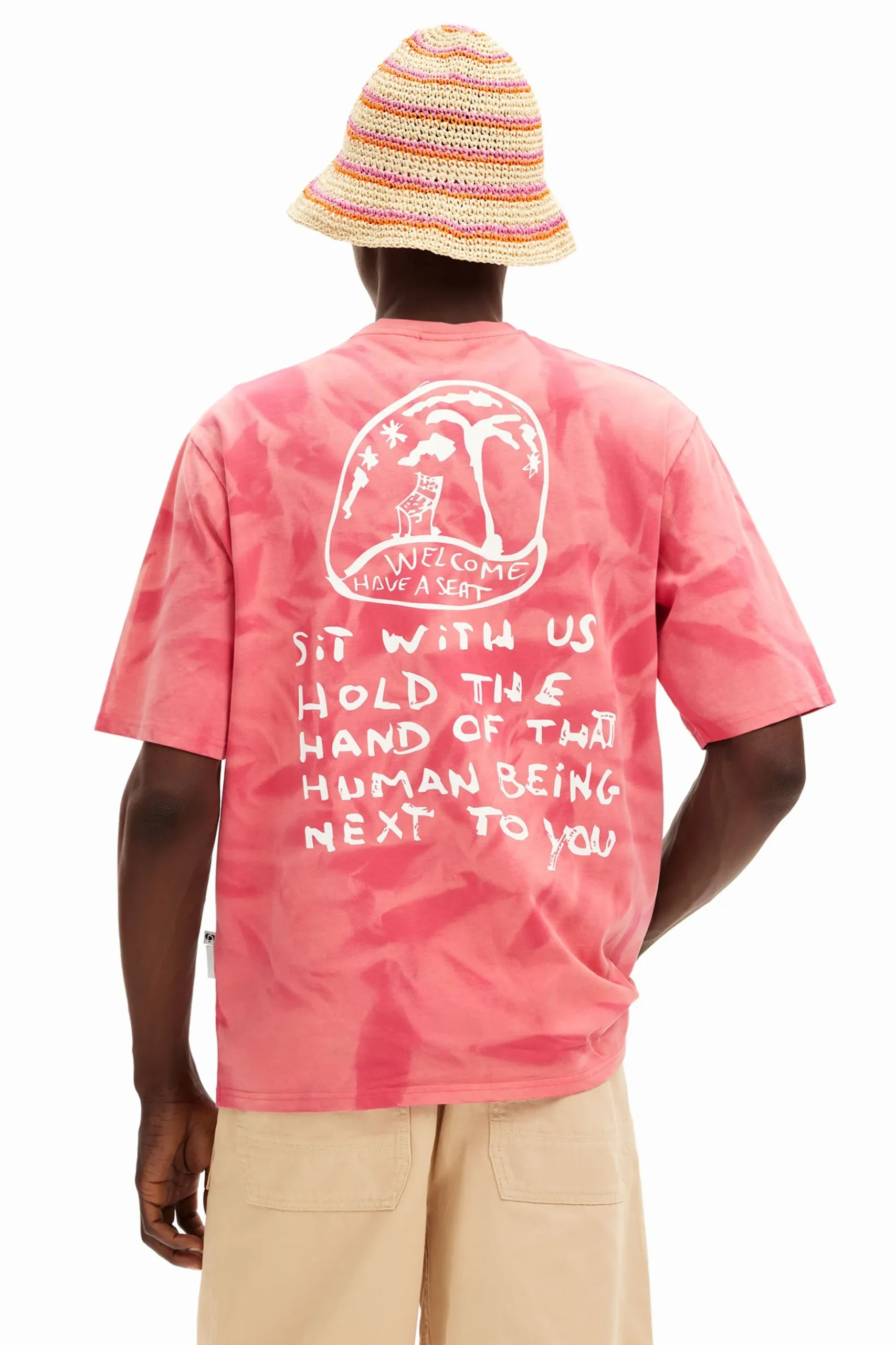 Camiseta efecto difuminado estampada