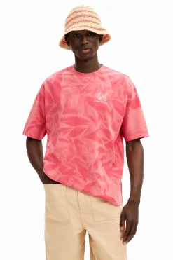 Camiseta efecto difuminado estampada
