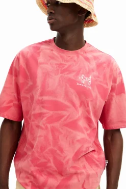 Camiseta efecto difuminado estampada