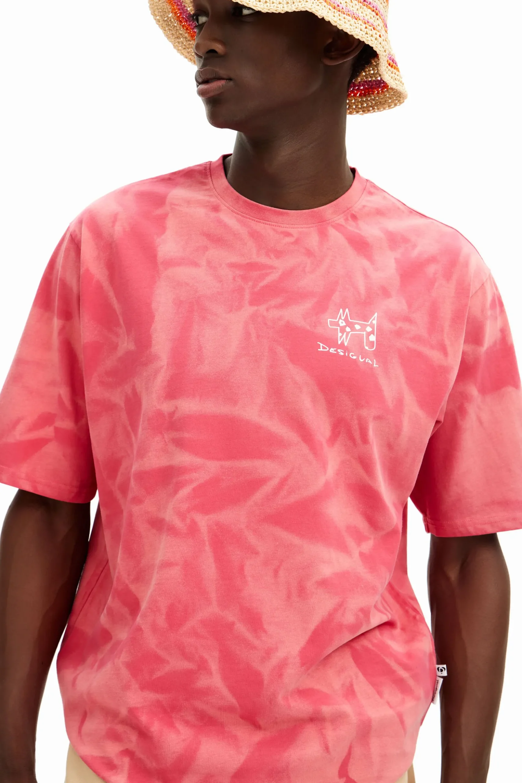 Camiseta efecto difuminado estampada