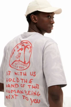 Camiseta efecto difuminado estampada