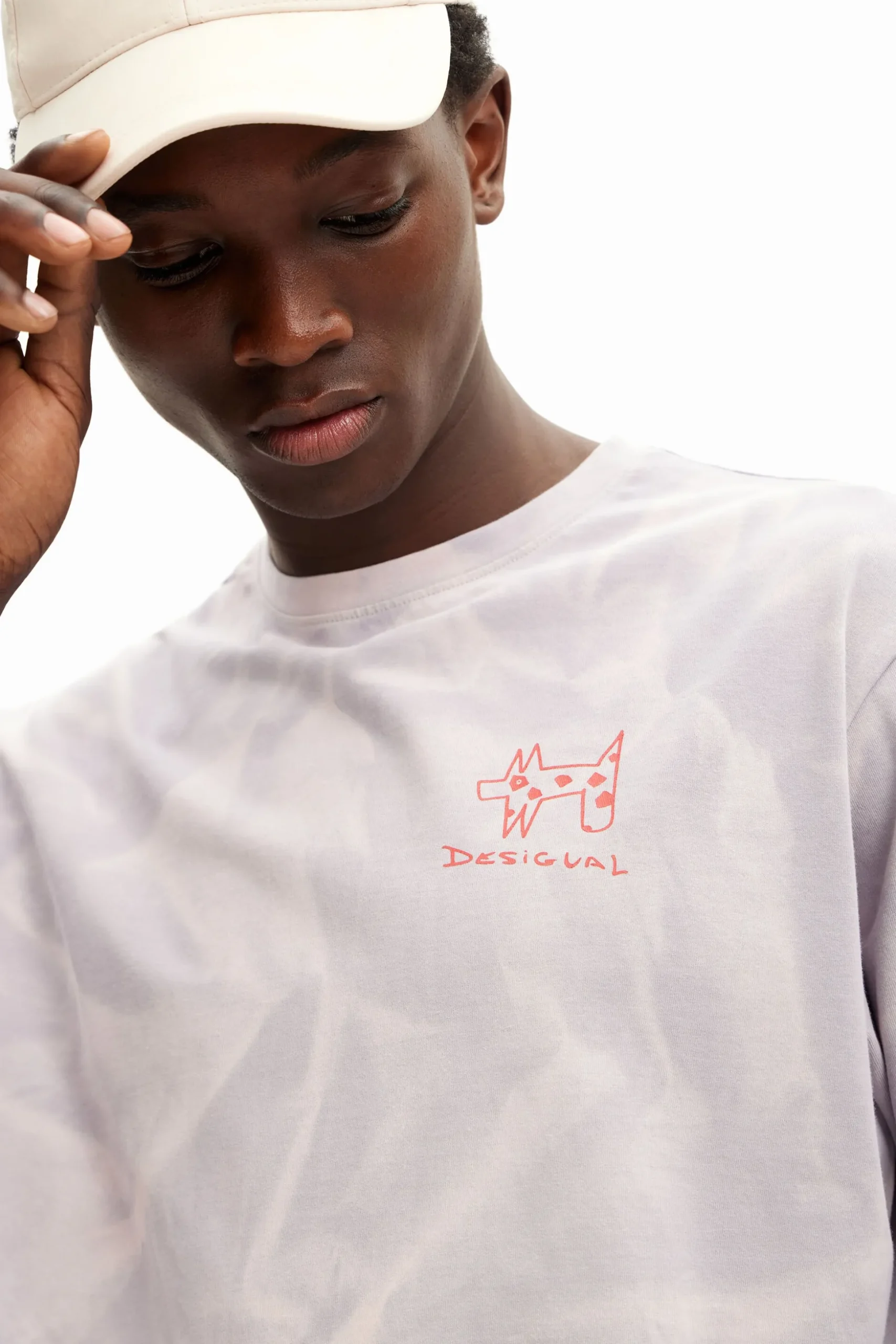Camiseta efecto difuminado estampada