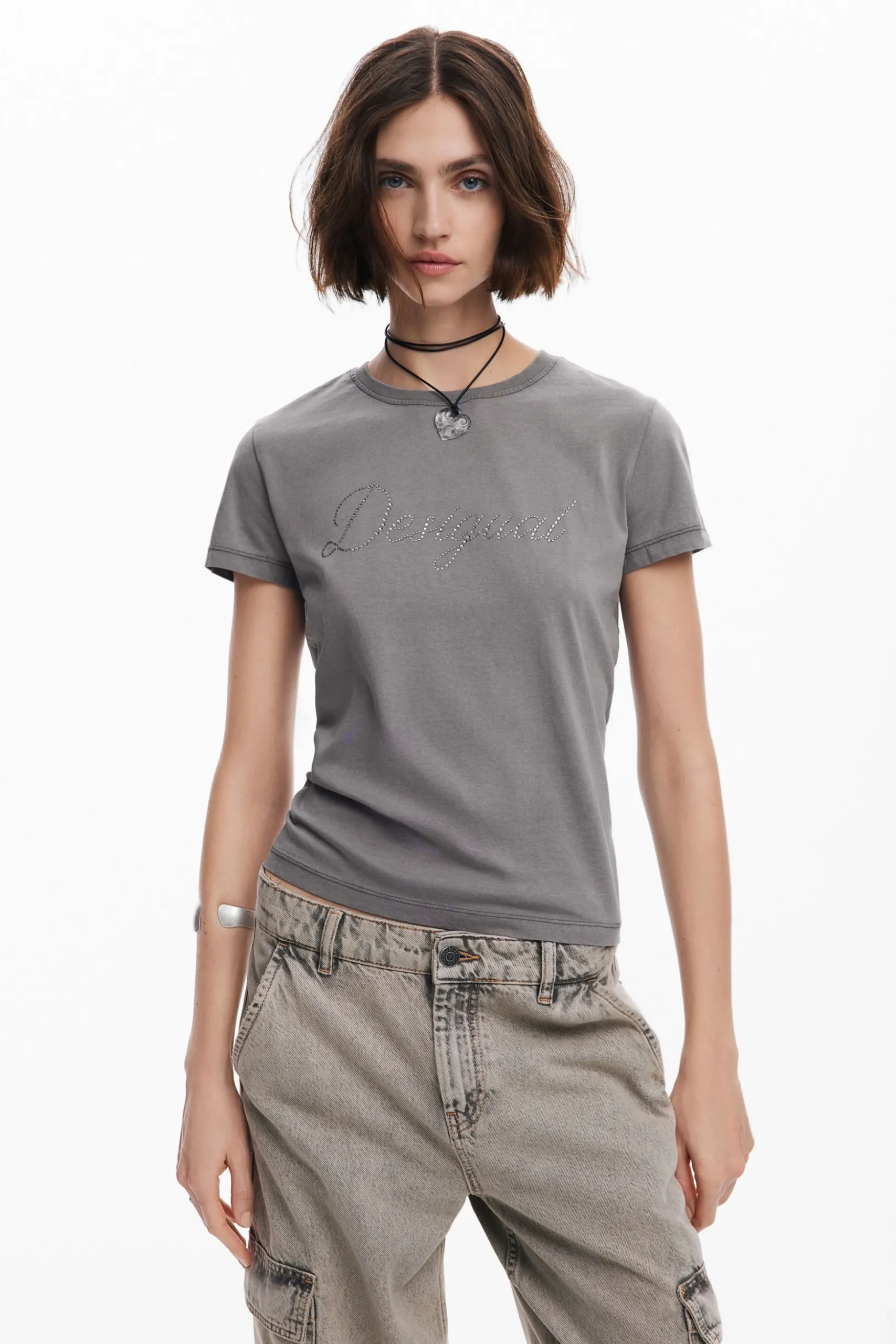 Camiseta slim strass