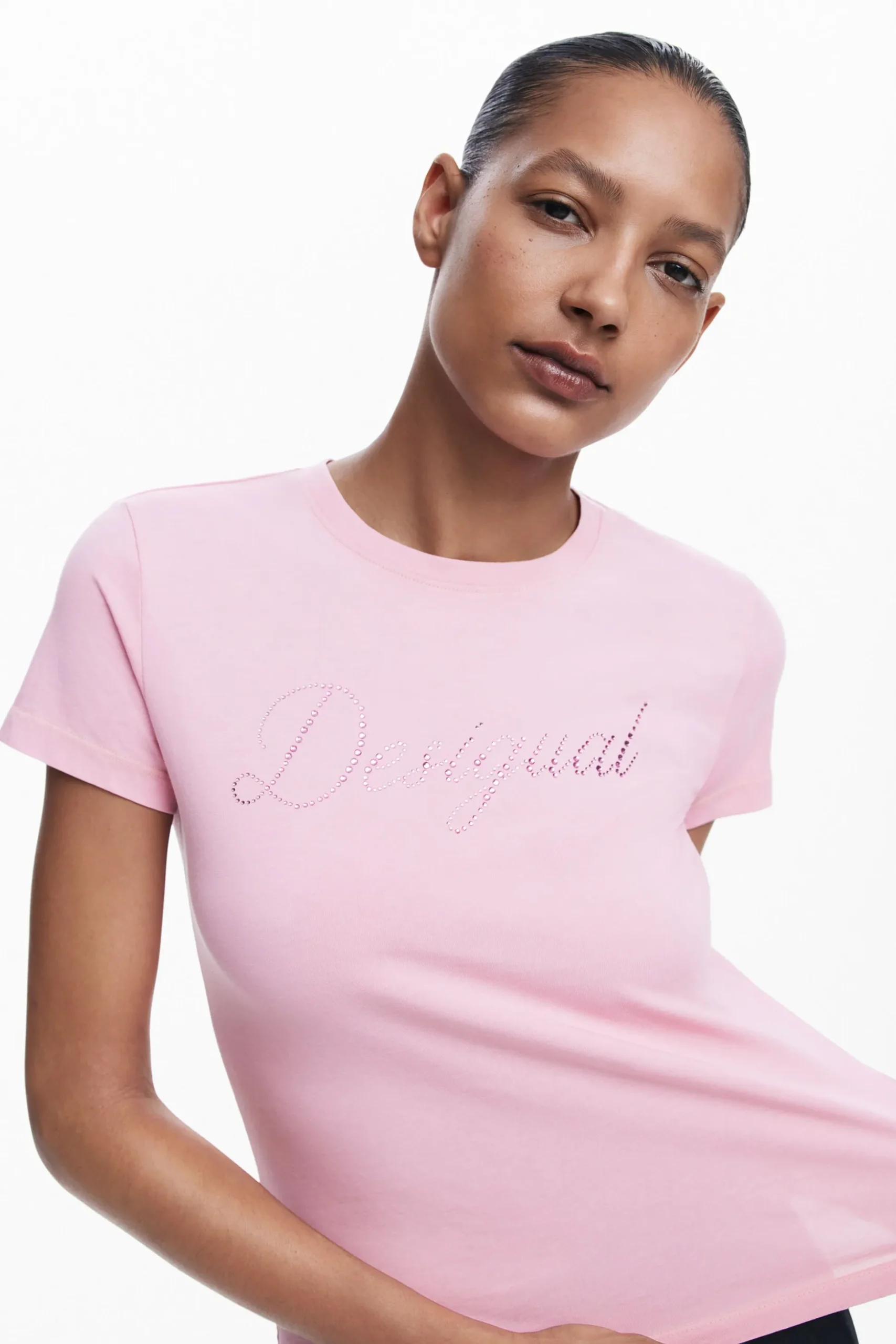 Camiseta slim strass