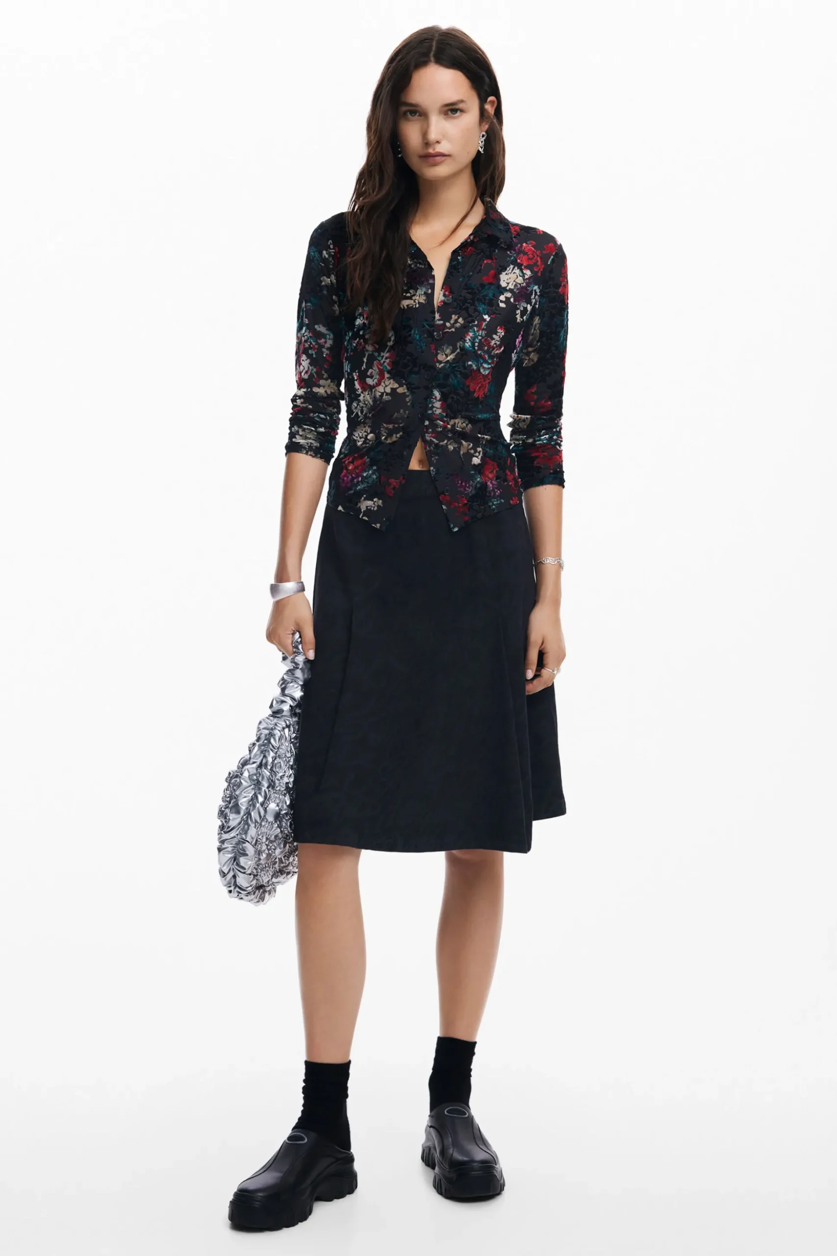 Camiseta tul estampado floral