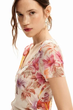 Camiseta tul flores
