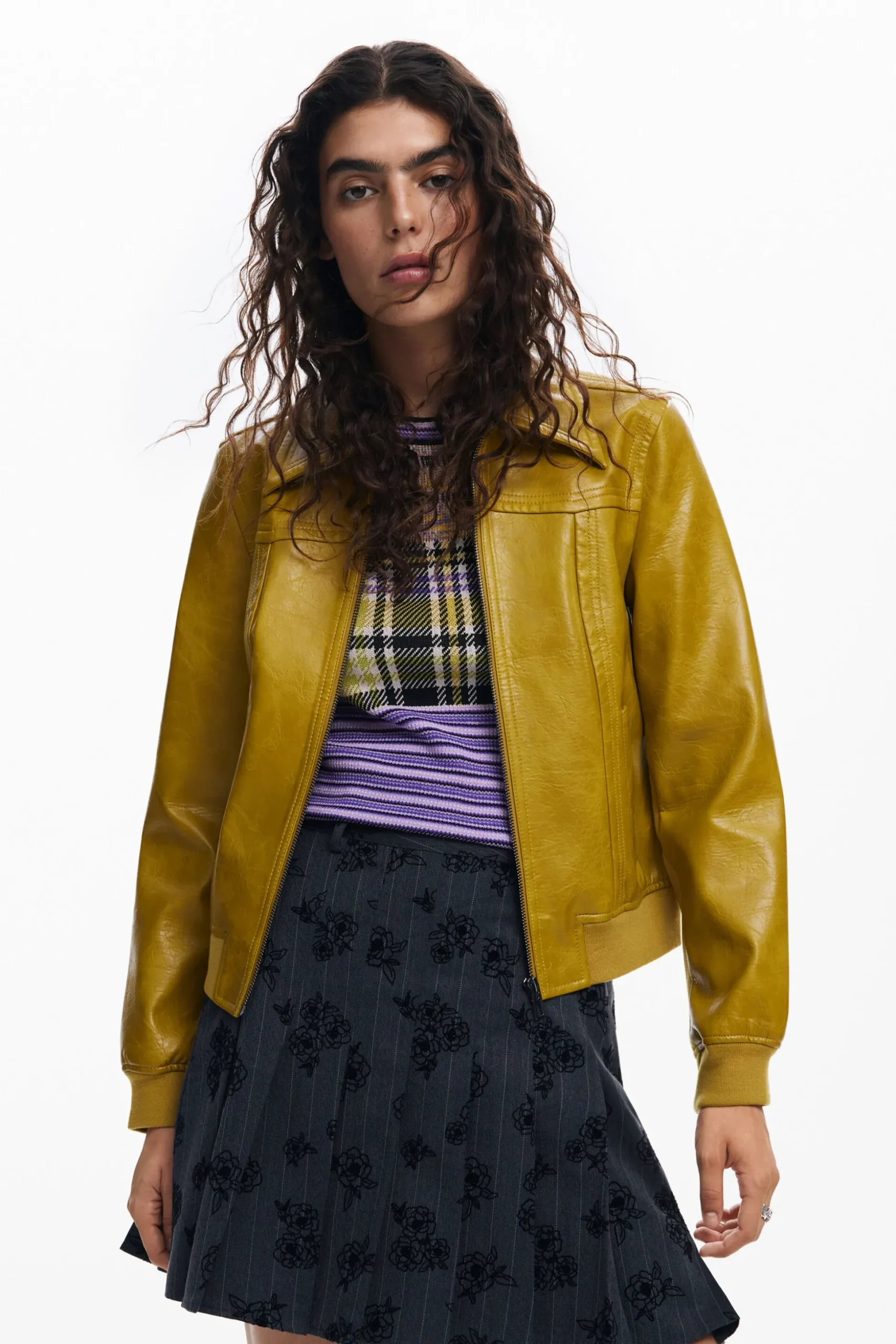 Cazadora biker efecto piel